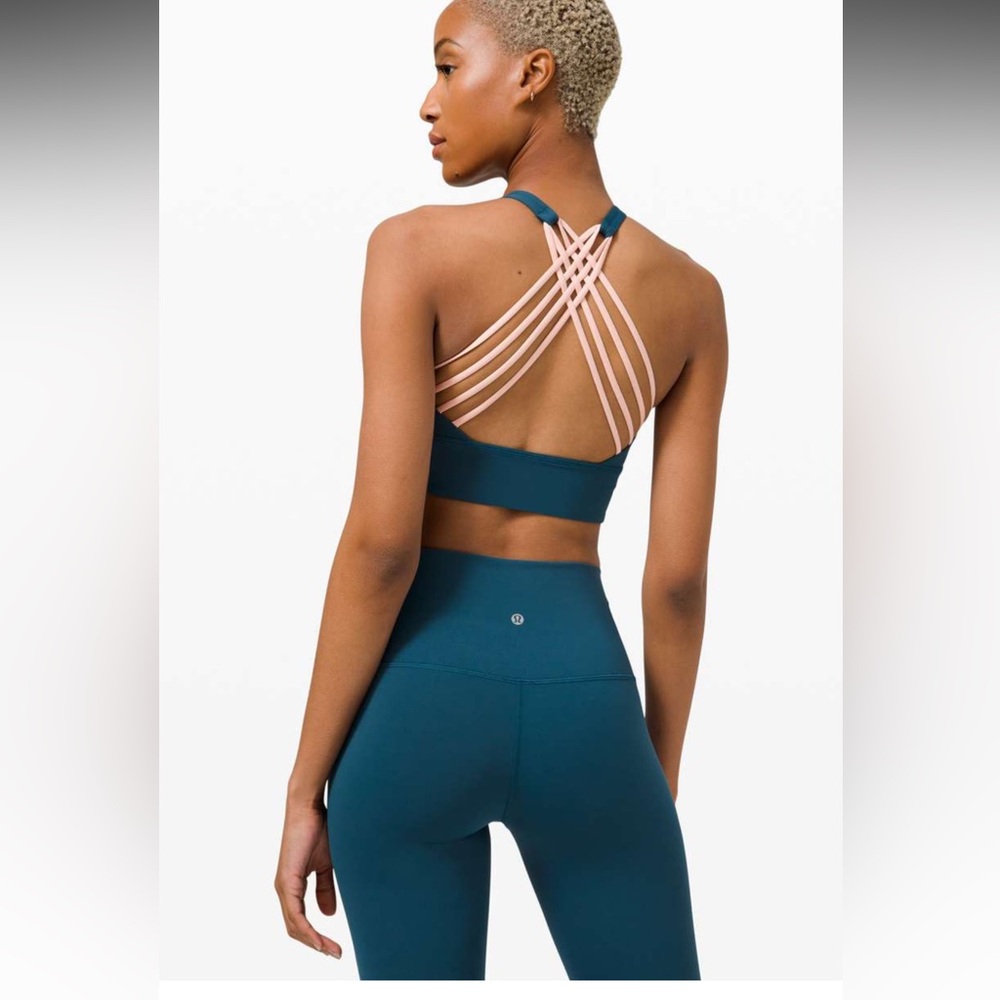 Free to Be High-Neck Longline Bra - Wild *Light Support Blue Borealis/Pink Mist